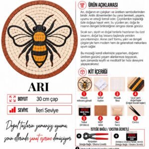 Arı Mozaik Kiti kutu içeriği katalog görseli