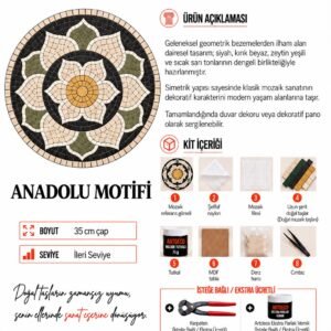 Anadolu Motifi Mozaik Kiti kutu içeriği katalog görseli