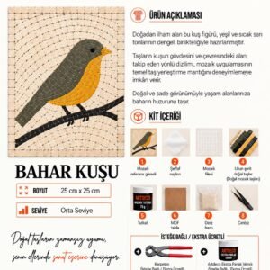 Bahar Kuşu Mozaik Kiti kutu içeriği katalog görseli