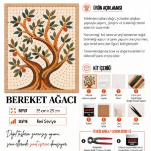 Bereket Ağacı Mozaik Kiti kutu içeriği katalog görseli