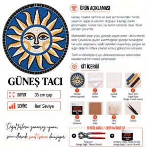 Güneş Tacı Mozaik Kiti kutu içeriği katalog görseli