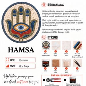 Hamsa Mozaik Kiti kutu içeriği katalog görseli