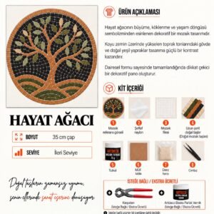 Hayat Ağacı Mozaik Kiti kutu içeriği katalog görseli