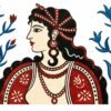 Helena fresk, Antik Yunan vazo resmi esinli Helena portresi, el yapımı fresk tablo