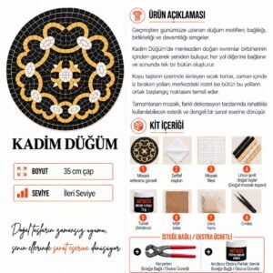 Kadim Düğüm Mozaik Kiti kutu içeriği katalog görseli