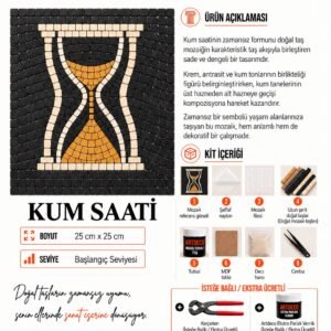 Kum Saati Mozaik Kiti kutu içeriği katalog görseli