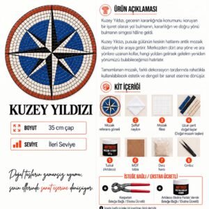 Kuzey Yıldızı Mozaik Kiti kutu içeriği katalog görseli