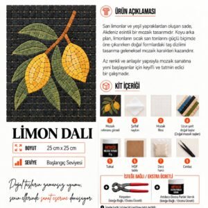 Limon Dalı Mozaik Kiti kutu içeriği katalog görseli