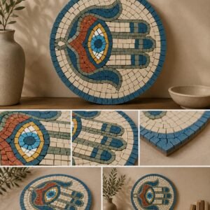 Hamsa Mozaik doğal taş mozaik bitmiş hali