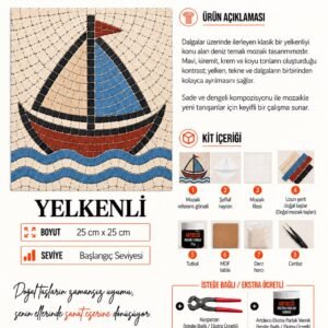 Yelkenli Mozaik Kiti kutu içeriği katalog görseli