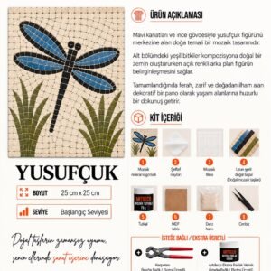 Yusufçuk Mozaik Kiti kutu içeriği katalog görseli